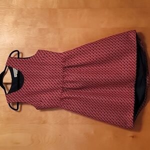 Lili Wang For Lili's Closet Orange Blue Geometric Sleeveless Dress